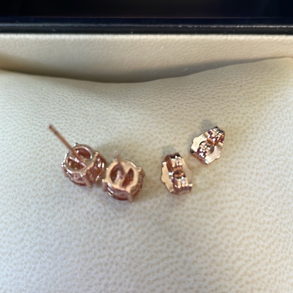EUC Worn once Citrine and rose gold plated sterling Silver Studs - Picture 4 of 6